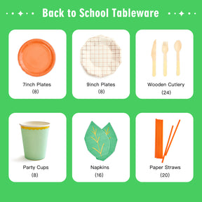 Back to School Party Tableware Set (8-Serve)