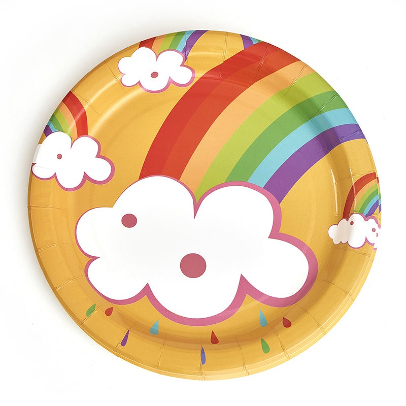 9inch Rainbow Party Plates (8 Pieces)