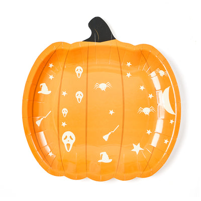 9inch Pumpkin Party Plates (8 Pieces)