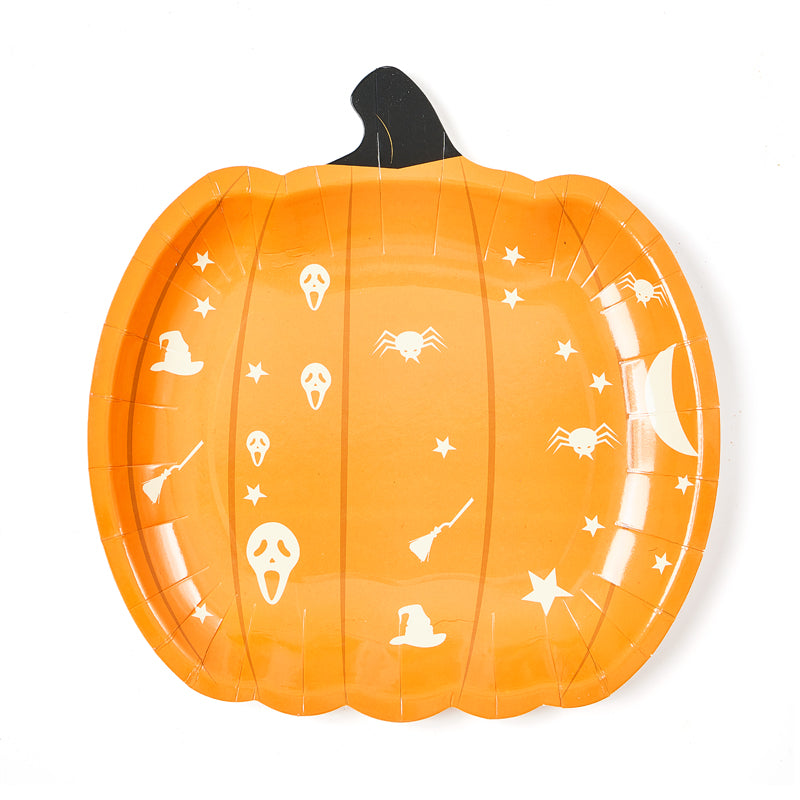 9inch Pumpkin Party Plates (8 Pieces)