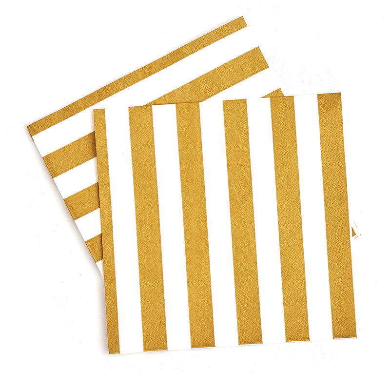 Gold Stripe Napkins (20 Pieces)