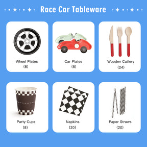 Race Car Party Tableware Set (8-Serve)