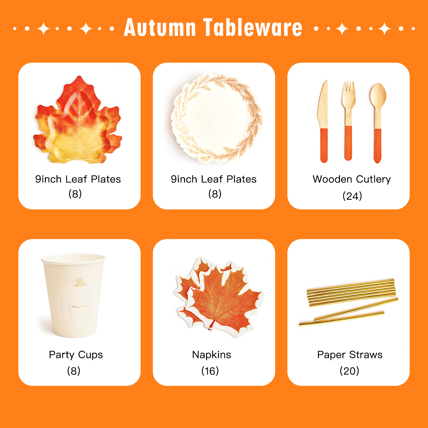 Autumn Party Tableware Set (8-Serve)