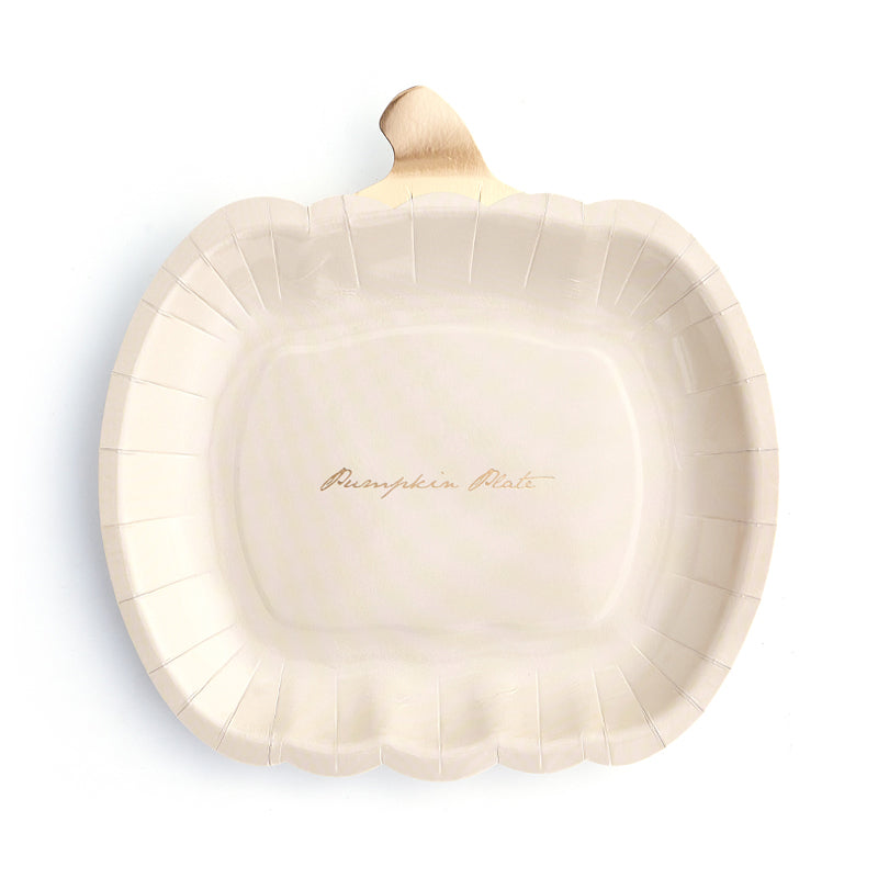 9inch Beige Pumpkin Party plates (8 Pieces)