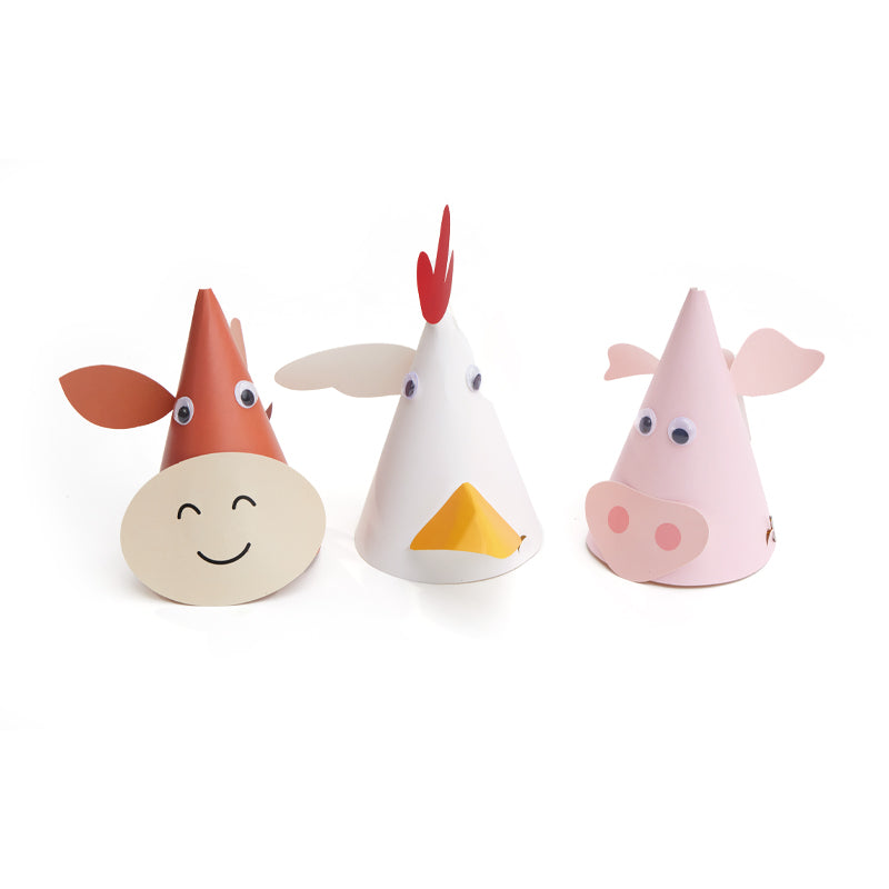 Farm Animals Party Hats (3 Pieces)