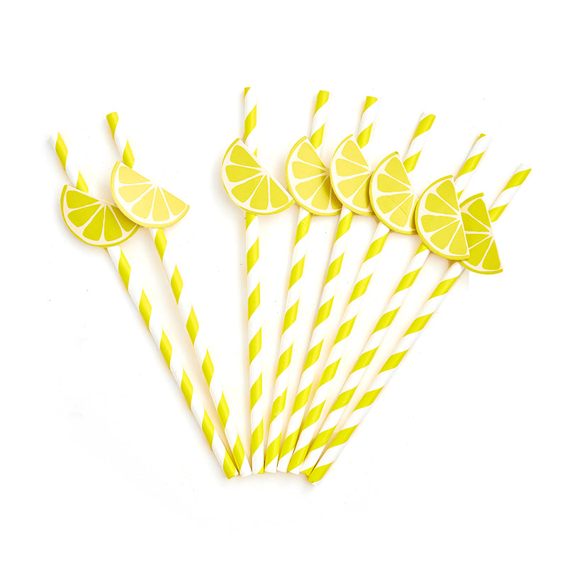 Lemon Paper Straws (20 Pieces)