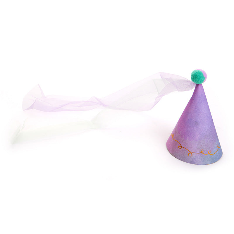 Purple Birthday Hat with Sheer (1 Piece)