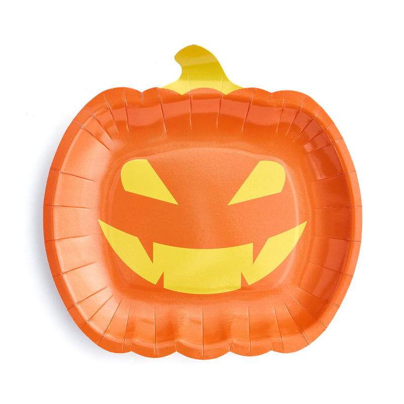 7inch Pumpkin Party Plates (8 Pieces)