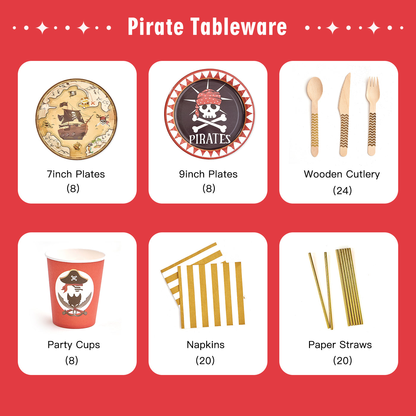 Pirate Party Tableware Set (8-Serve)