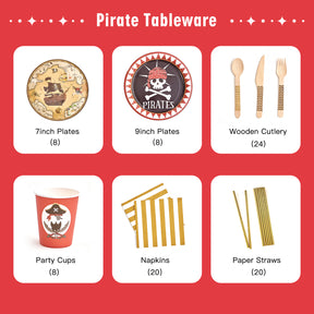 Pirate Party Tableware Set (8-Serve)