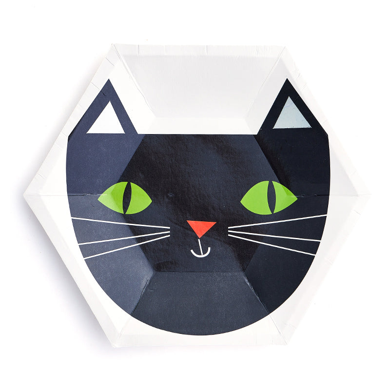 10inch Black Cat Party Plates (8 Pieces)