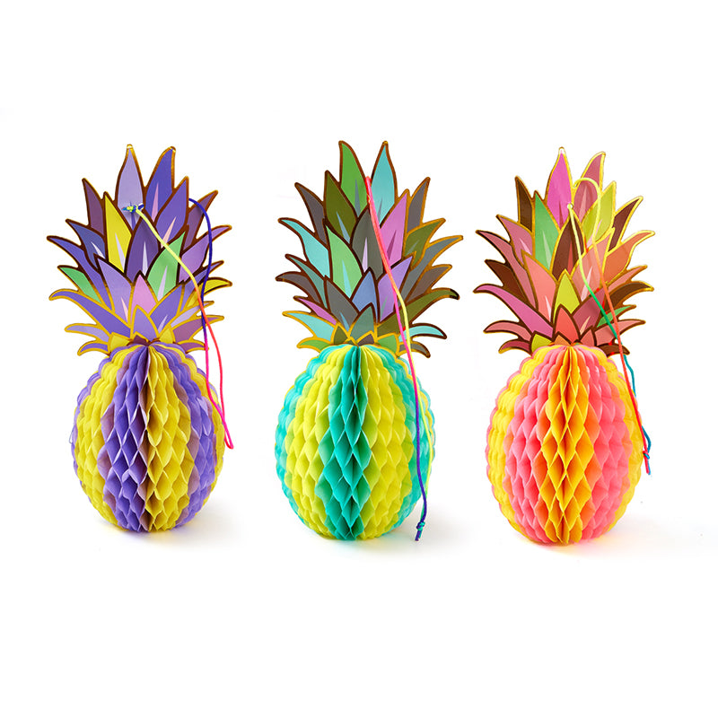 Pineapple Honeycomb Decor (3 Pieces)