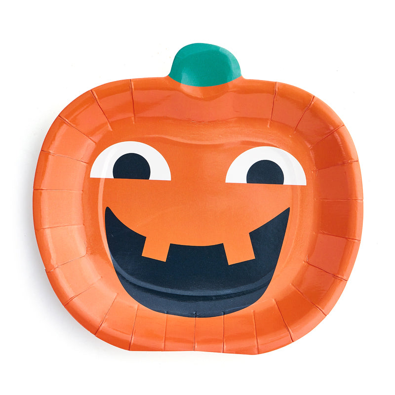 Smiling Pumpkin Party Plates (8 Pieces)