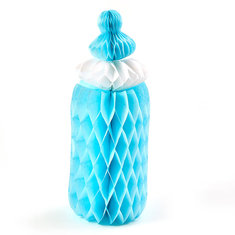 Blue Baby Bottle Honeycomb Centerpiece  (1 Pack)