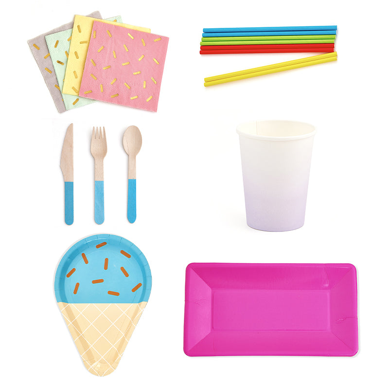 Ice Cream Party Tableware Set (8-Serve)