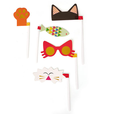 Cat Party Photo Booth Props (5 Pieces)