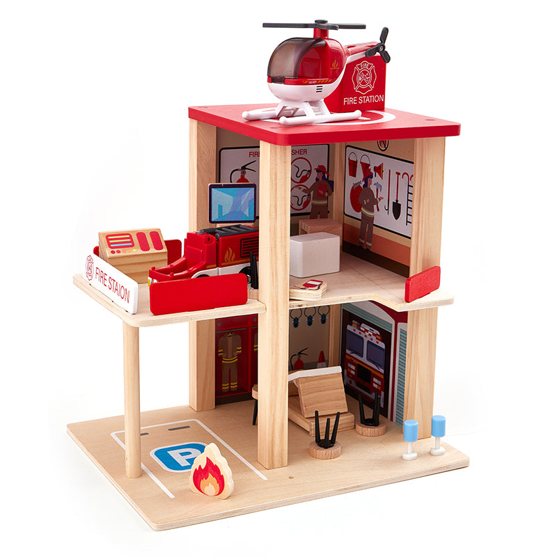 Wooden Fire Station Play Set (1 Pack)