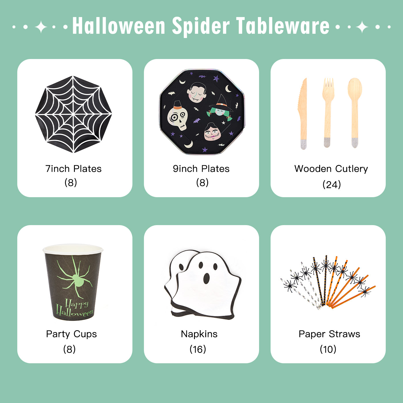 Halloween Party Tableware Set (8-Serve)