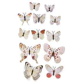 3D Beige Butterfly Decorations (12 Pieces)