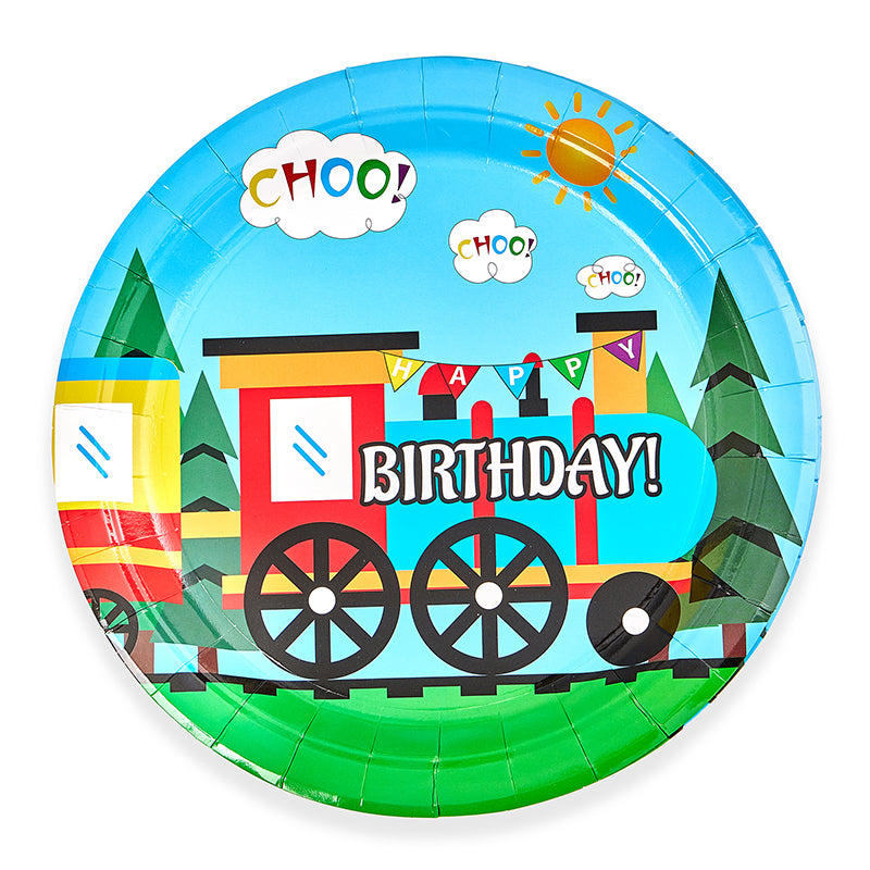 9inch Train Party Plates (8 Pieces)