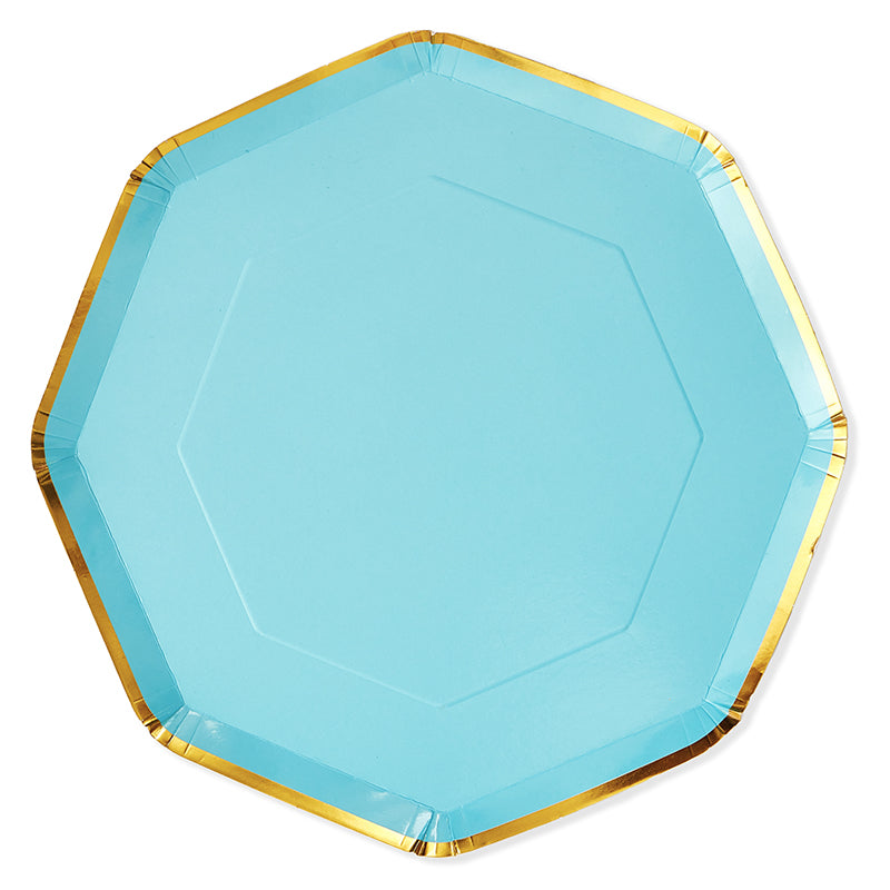 9inch Blue Octagon Party Plates (8 Pieces)