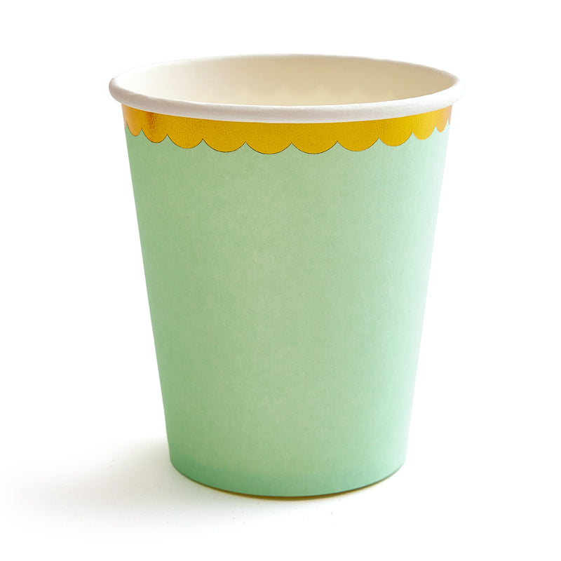 Foil Light Green Cups (8 Pieces)