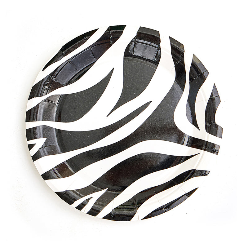 7inch Zebra Stripe Plates (8 Pieces)