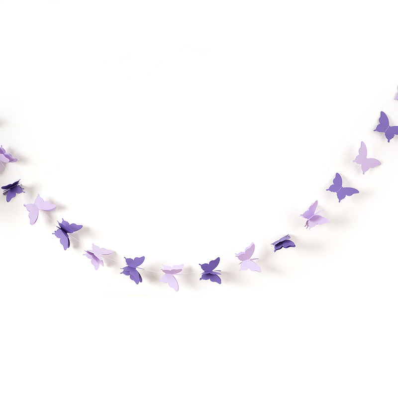 Purple Butterfly Hanging Garland (1 Piece)