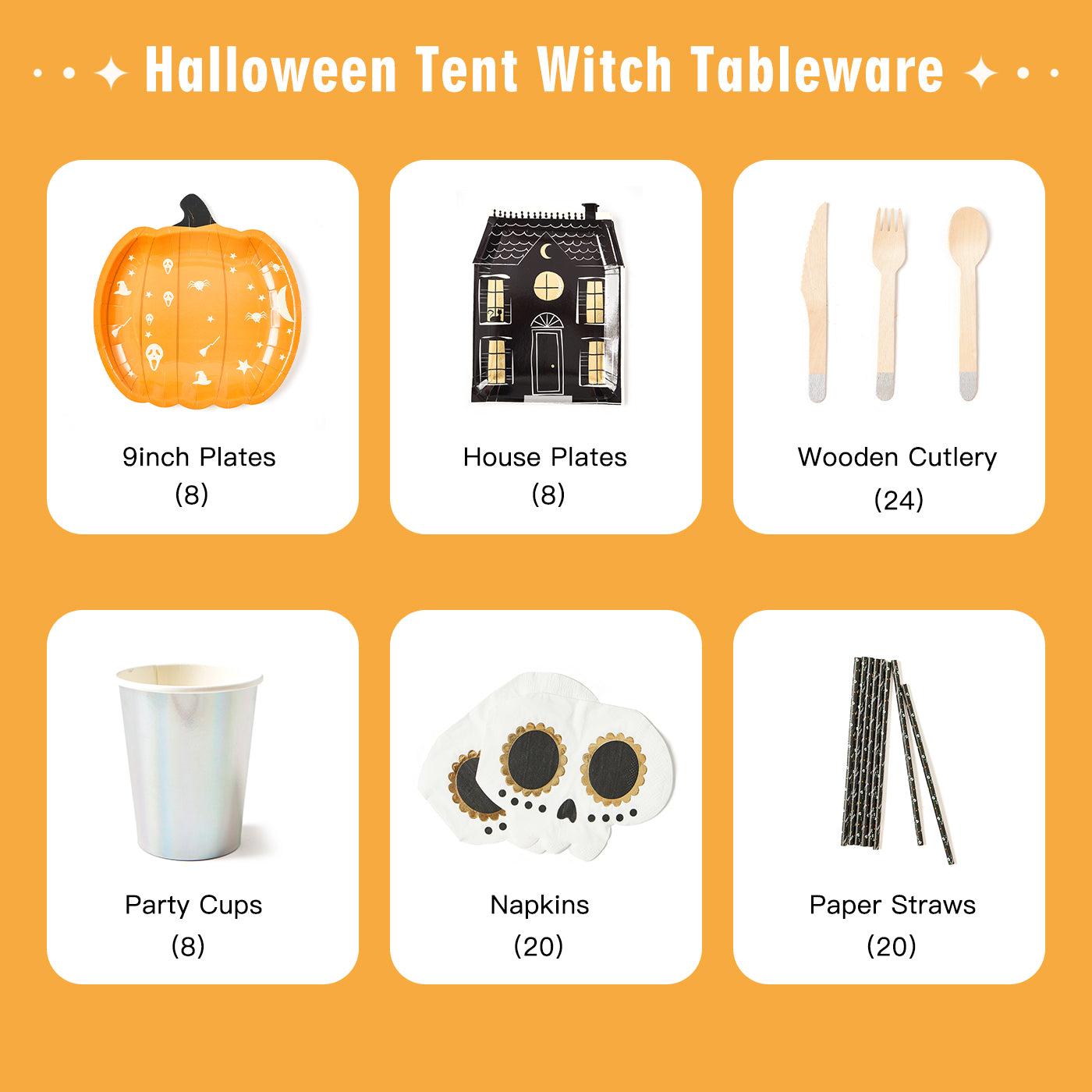 Halloween Party Tableware Set (8-Serve)