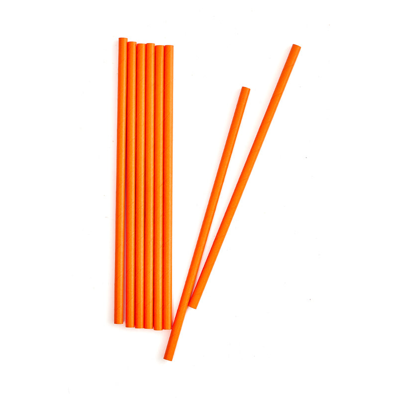 Orange Paper Straws (20 Pieces)