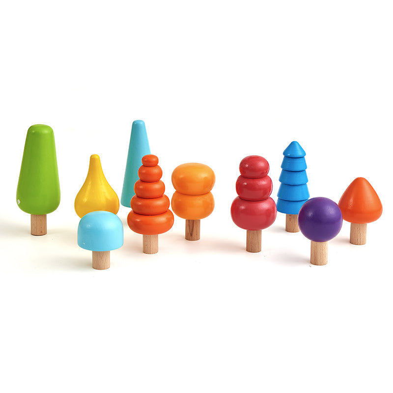 Wooden Rainbow Tree Set