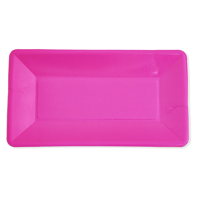 7inch Fuchsia Rectangle Party Plates (8 Pieces)