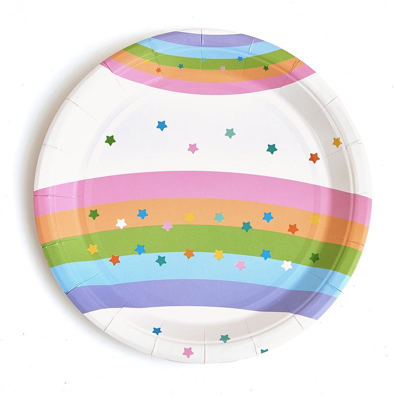 7inch Rainbow Party Plates (8 Pieces)