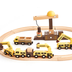 Wooden Construction Train Track Playset (1 Pack)