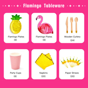 Flamingo Party Tableware Set (8-Serve)