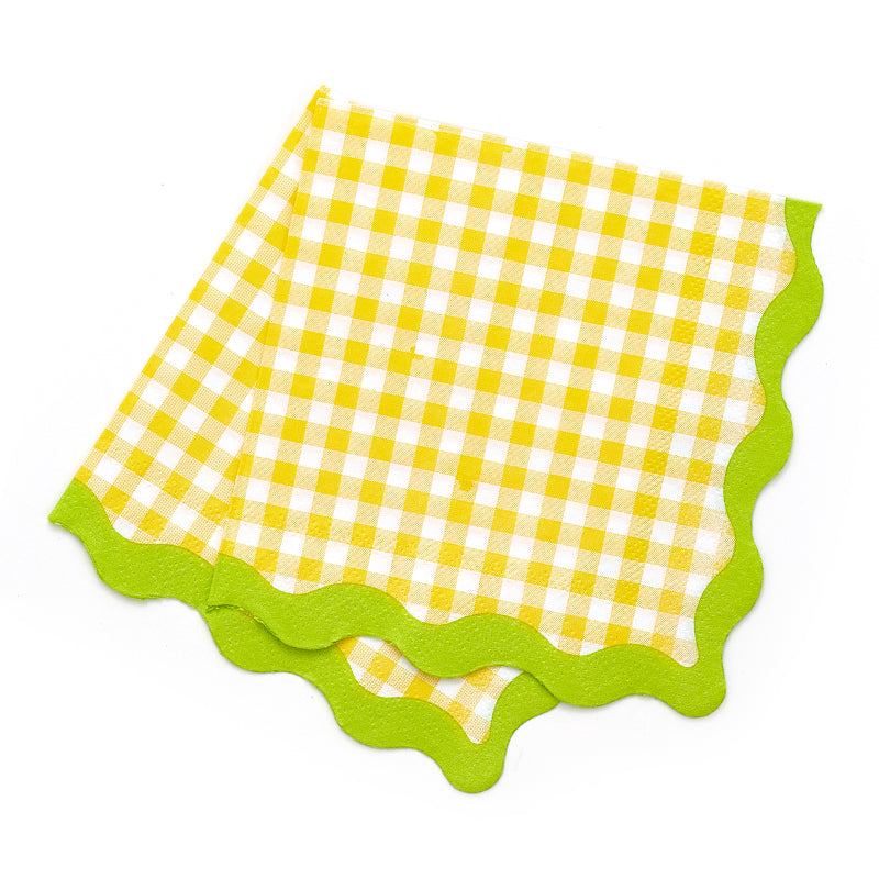 Yellow Gingham Napkins (10 Pieces)