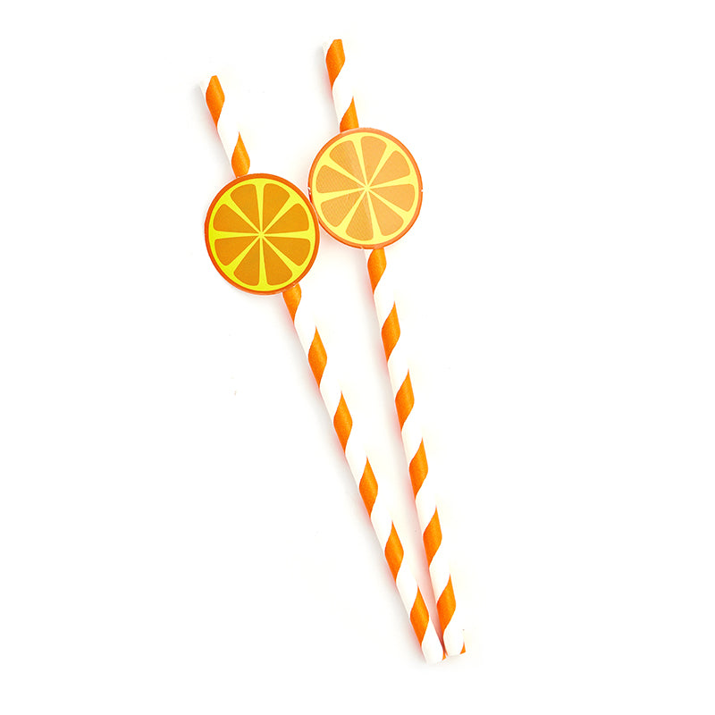 Orange Paper Straws (20 Pieces)