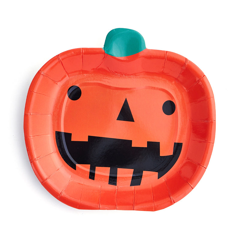 7inch Tangerine Pumpkin Party Plates (8 Pieces)