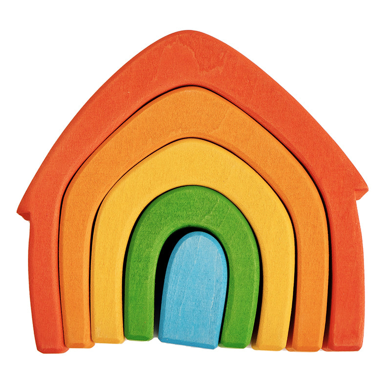 Wooden Rainbow House Stackers Set