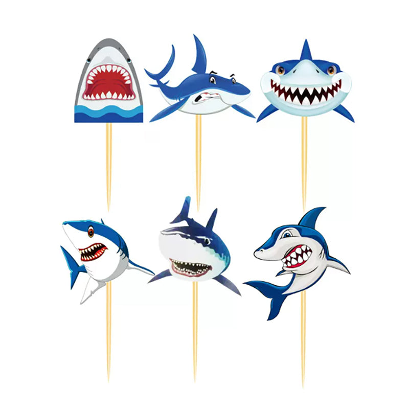 Shark Cupcake Picks (6 Pieces)