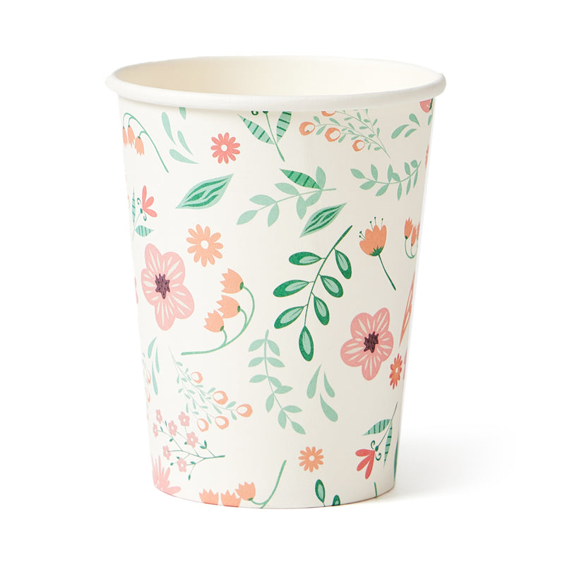 Floral Party Cups (8 Pieces)